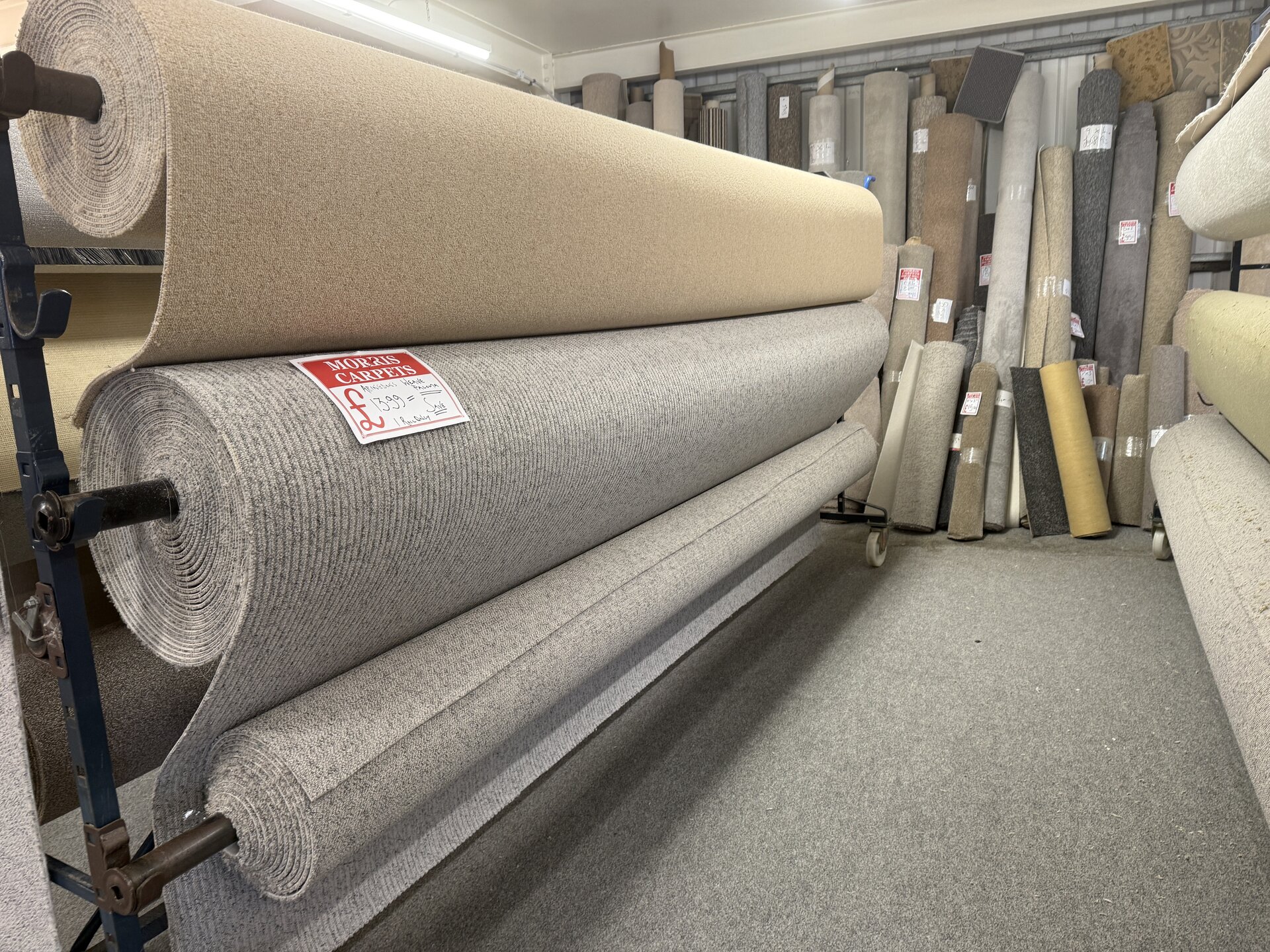 Carpet selection at our Minehead showroom
