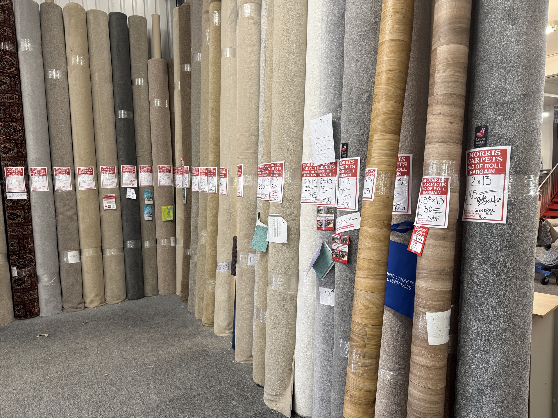 Carpet rolls in stock at Morris & Co