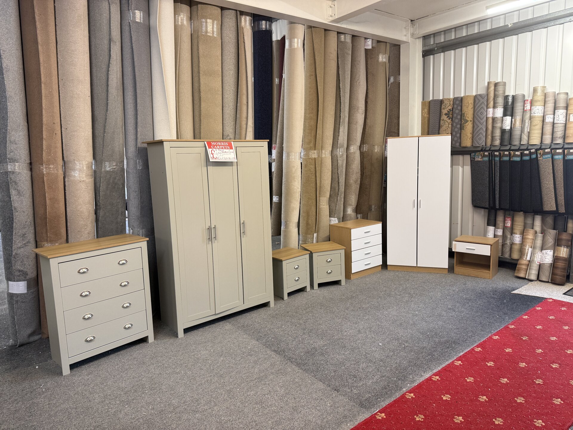 Carpet display in our Minehead showroom